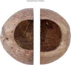 Natural 2 Pack Coconut Reptile Hideouts – Perfect for Lizard and Spider Comfort