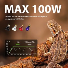 Reptile Light Fixture with Dimming Thermostat, 5.5 Inch Deep Dome Lamp Fixtur…