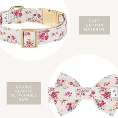Adjustable Pet Bow Tie and Dog Collar for Small Medium Large Dogs, Puppy Coll…