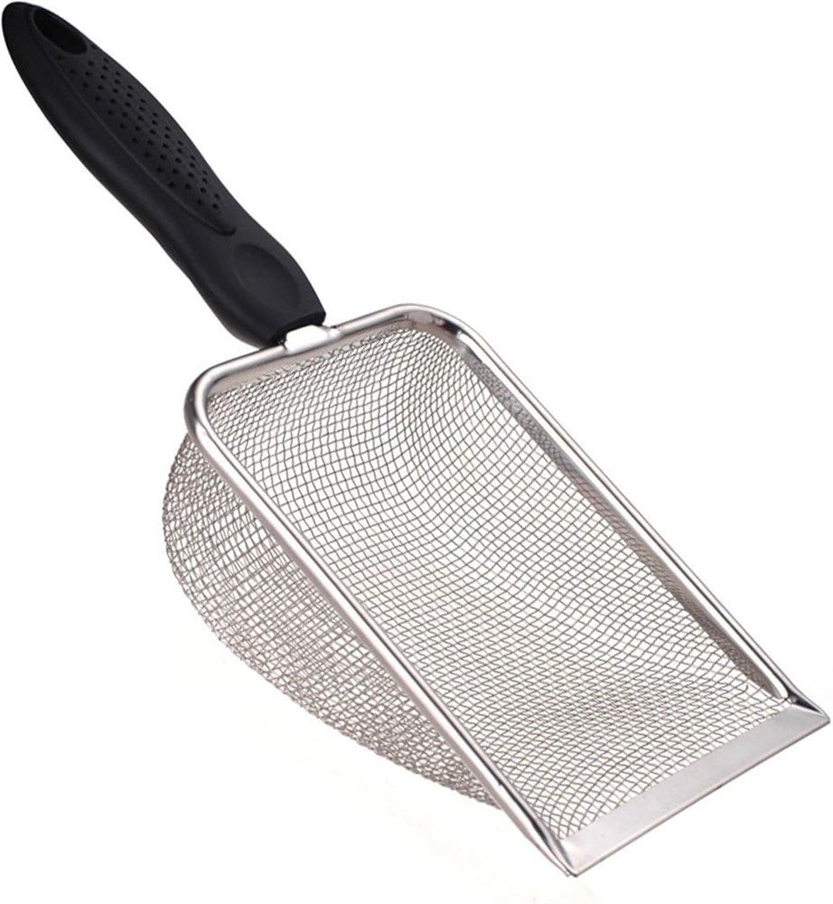 Reptile Sand Scoop, Stainless Steel Sifter for Lizard, Gecko & Snake Habitat,