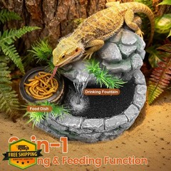 MIXJOY Reptile Water Fountain Mountain Feeding