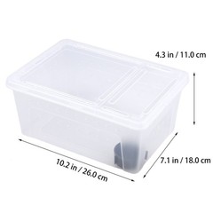 Plastic Reptile Feeding Box White Medium Capacity Case for Tortoise Gecko Spider