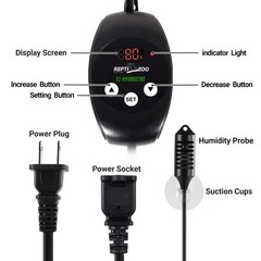 REPTI ZOO Reptile Digital Hygrometer Controller LED Humidistat Reptile Humidi…
