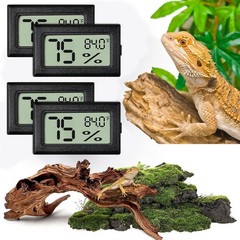 Reptile Thermometer & Humidity Gauge,2PCS Digital Hygrometer Adhesive Reptile