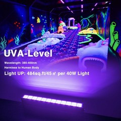 Atfoyer 40W LED Black Light Bar for Glow Party, Blacklight with Plug