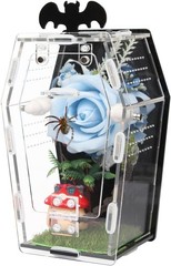 Coffin Shape Jumping Spider Enclosure, Acrylic Magnetic Terrarium with Mushroom