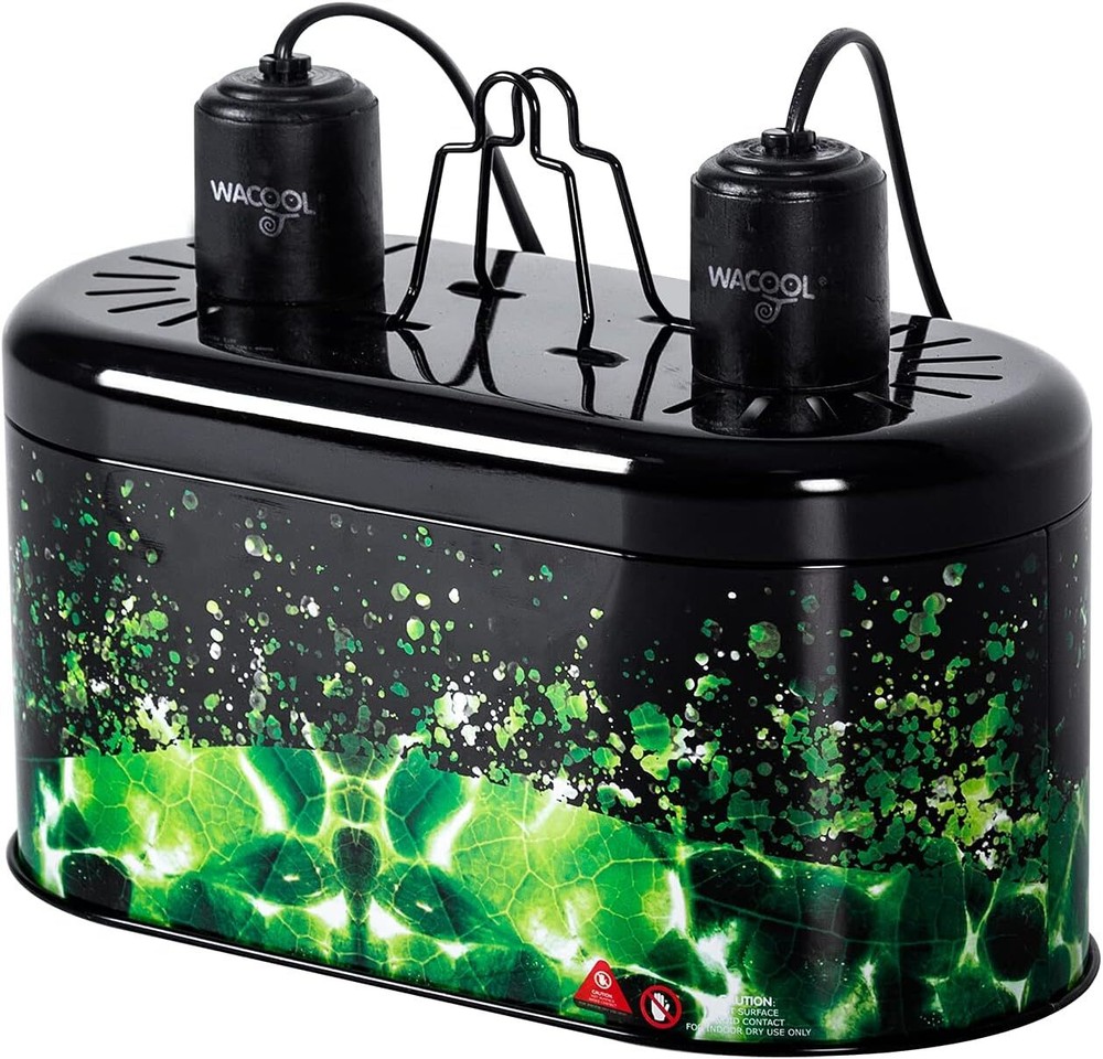 WACOOL Reptile Dome Light Dual Fixture for 2 Bulbs, Green