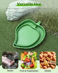 2 Pcs Leaf Shaped Reptile Water Dishes Food Bowls