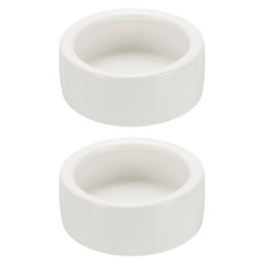 Reptile Food Bowl, Worm Water Dish Ceramic Pet Bowl Small (2 In, White, 2 Pack)