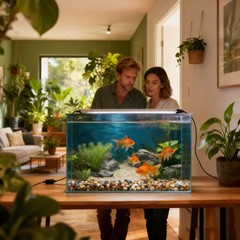 4 Pack Aquarium Background, 30×18 Inch Polyester Cloth Decor for Fish Tank, S…