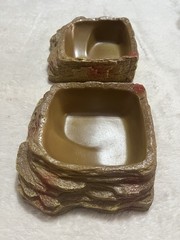 2 Piece Reptile Food and Water Bowl Set Reptile Feeding Dish Reptile Food Bowl