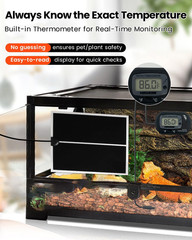 MQ Reptile Terrarium Heat Pad with LCD Digital Aquarium Thermometer, 5.5 X 6In P