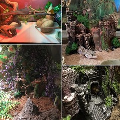 kathson Bearded Dragon Tank Castle Decorations,Reptile Hammock Reptiles…