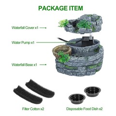 500ML Reptile Waterfall Fountain, Reptile Water Drinking Fountain for Bearded…