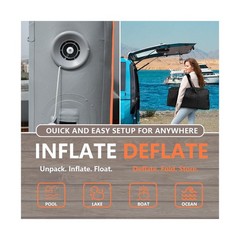 Inflatable Floating Dock Air Platform, 6/8/10ft Air Dock Platform Floating Is…