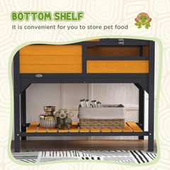Tortoise Habitat with Adjustable Lamp Holder, Storage Shelf, Yellow