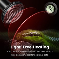 Dual Reptile Light Fixture: 100W Day & Night Heat Lamp Combo for Optimal Heating