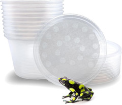 16 Oz Deli Cup and Fabric Vented Insect Feeder Lids by Snout & Shell – Pack of 1