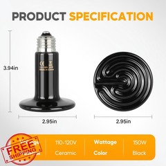 HealSmart 150W Ceramic Heat Emitter 2 Pack