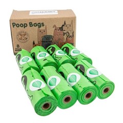 Dog Poop Bags – 120 Count Compostable Biodegradable Plant Based Pet Waste Bag…