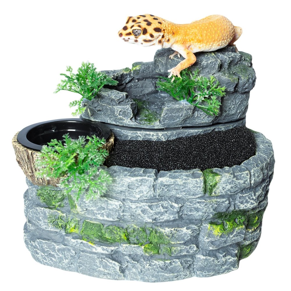 500ML Reptile Waterfall Fountain, Reptile Water Drinking Fountain for Bearded…
