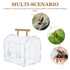 Jumping Spider Enclosure: – Acrylic Clear Ventilated Terrarium – 6.7×5.9×4.7″