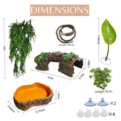 Bearded Dragon Tank Accessories, Terrarium Decor, Ball Python