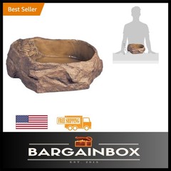 Natural Finish X-Large Reptile Water Bowl with Safety Steps – Easy Clean