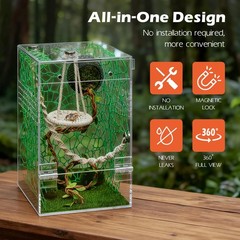 Jumping Spider Enclosure Hammock Kit,Ventilation Praying Mantis Habitat