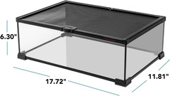5.7 Gal Stackable Small Pet Terrarium – Durable Clear Glass Tank with Removable