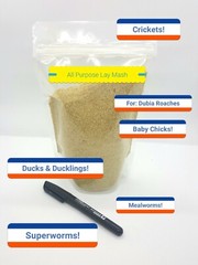 Laymash Roach Chow Gut-Load Ducks Chicks Food Dubia Crickets Mealworm Superworm!
