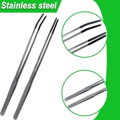 2Pcs Reptile Feeding Tong with Rubber Tip Aquarium Tweezers Stainless Steel S…