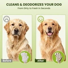 36PCS Hypoallergenic Pet Glove Wipes for Dogs, Cats & Small Animals | No-Rins…