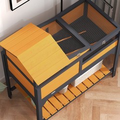 Tortoise Habitat with Adjustable Lamp Holder, Storage Shelf, Yellow