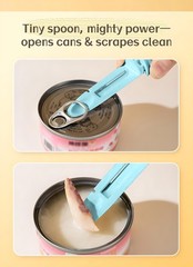 Cuchara multiusos comida mascotas: cuchara comida perros y gatos con clip bolsa.