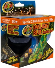 Zoo Med Daylight Blue Naturalistic Reptile Bulb 60-Watts 2-Bulb Value Pack