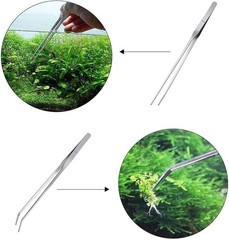 Feeding Tongs 2pcs Stainless Steel Aquarium Long Tweezers 27cm/10.6 inches