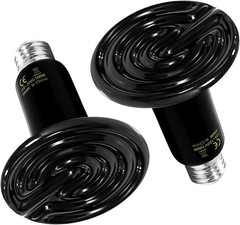 Healsmart 100W Ceramic Heat Bulb 2 Pack No Light Emitter For Reptiles Poultry