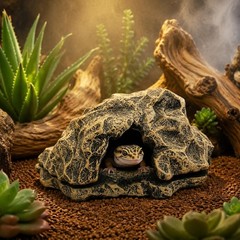 Pet Rock Hide Easy to Clean Pet Cave Hide Stable Base for Aquatic Habitat