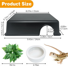 Reptile Hide Box 4 Pcs Leopard Gecko Hide Snake Hideout Reptile Hides