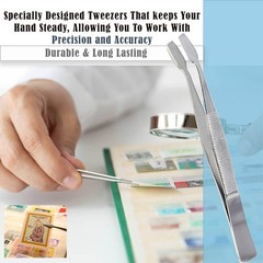 A2Z-2 Pcs Flat Tip Blunt Serrated Tip Tweezers Feeding Tongs Stainless Steel …