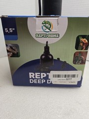 REPTI HOME Reptile Deep Dome 5.5 in Lamp Fixture w/ Thermostat Controller Black