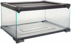 Quickbuild Reptile 10 Gallon Glass Terrarium Habitat with Bedding Tray for Gecko