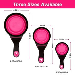 Collapsible Silicone Dog Food Scoop Foldable Pet Food Measuring Cup with Bag …