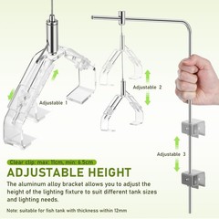 Kisangel 2pcs Aquarium Light Riser, Adjustable Height Aquarium Light Holder S…