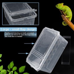 4 Pack Reptile Feeding Box Breeding Box Transparent Cage Habitat Hatching Con…