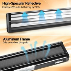 T5 HO Reptile Light Fixture UVB Lighting Combo Kit, Reptiles Terrarium Lamp H…