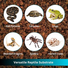 Premium Coconut Chip Substrate for Reptiles | 10 LB Compressed Block Expands …