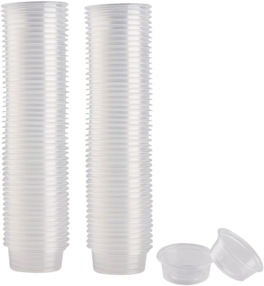 100 Pcs Small Gecko and Water Cups Plastic Reptile Feeding Bowls Ledge Accessor
