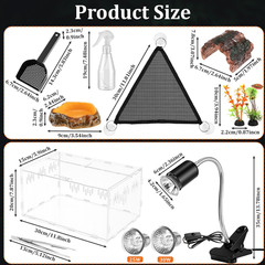 13 Pcs Mini Reptile Terrarium Starter Kits, 12X8X6” Insect Amphibians Reptile T